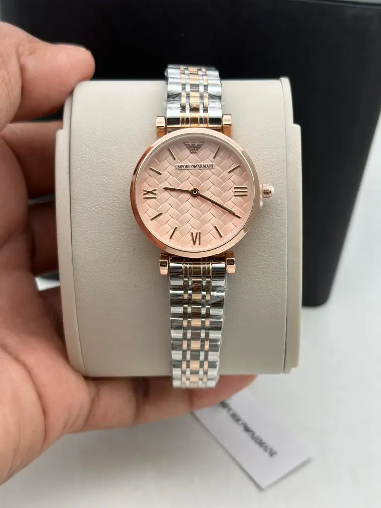Armani Rose Gold-Tone Watch (Pink (silver and rose))