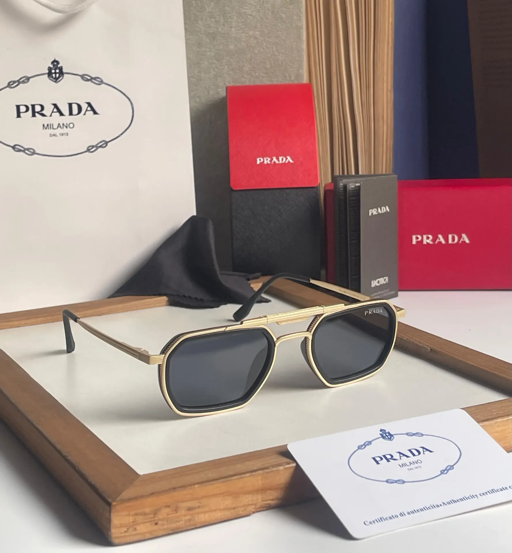 PR A51S HEXAGON (Golden (Black lens), Indian Box)